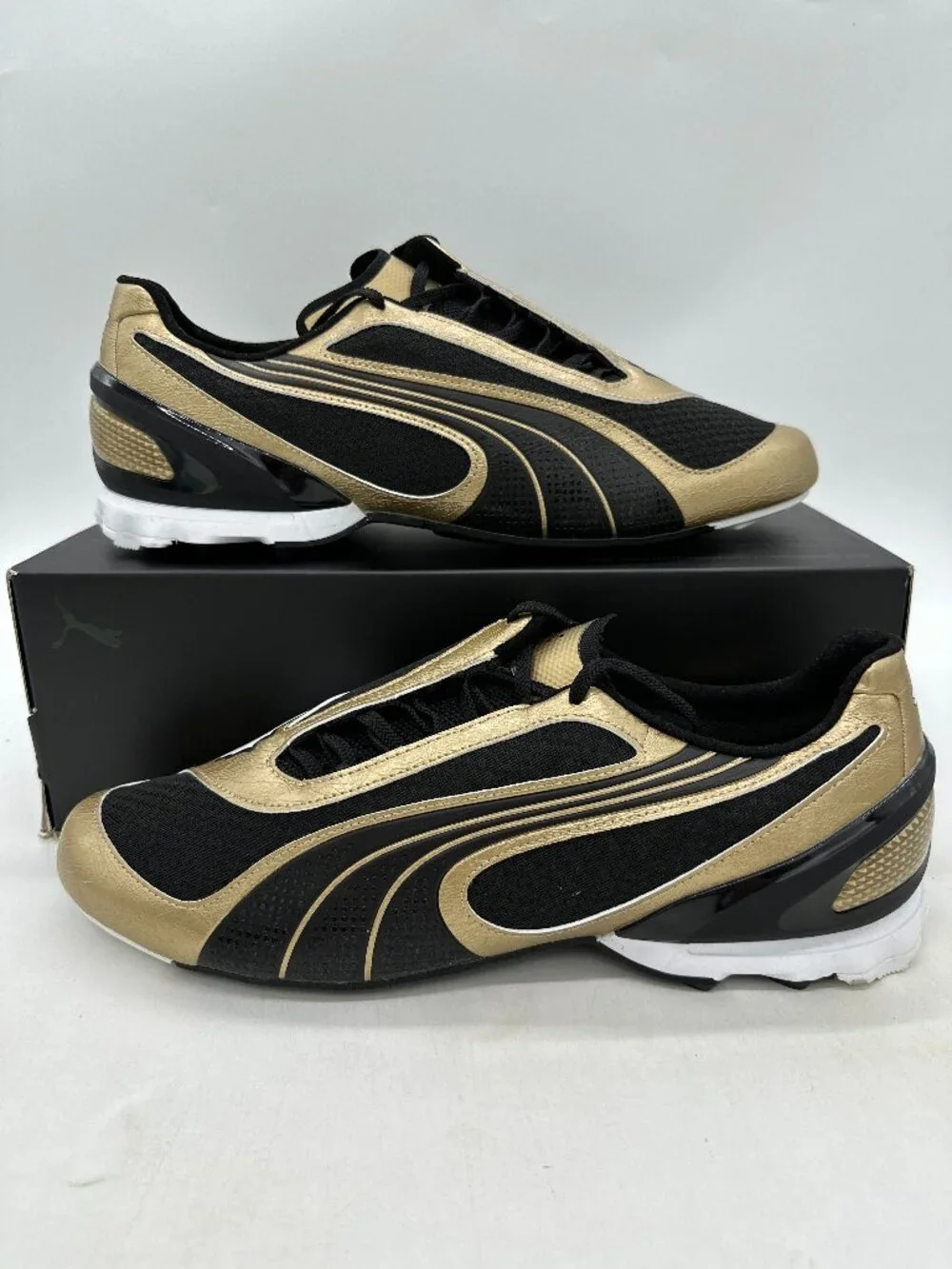 Puma V-S1 Metallic Men's size 13 Gold Black Athletic Shoes 402953 04